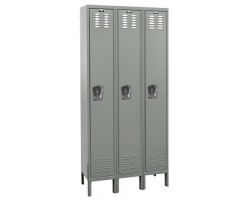 Hallowell U3258-1 Premium Steel Lockers – 3-Wide Single Tier Wardrobe Lockers, 12" W x 15" D x 72" H