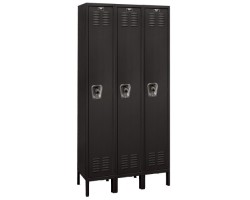 Hallowell U3258-1 Premium Steel Lockers – 3-Wide Single Tier Wardrobe Lockers, 12" W x 15" D x 72" H