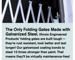 Illinois Engineered PFG1080 Folding Security Gate | Heavy Duty Steel Pair