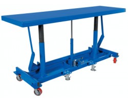 Vestil LDLT-3096-4 Long Deck Die Cart with 4,000 lb Capacity | 30 x 96 Platform | Manual Hydraulic Foot Pump Lift