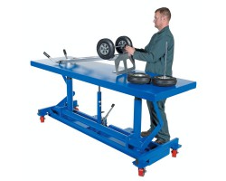 Vestil LDLT-3096 Long Deck Die Cart with 2,000 lb Capacity | 30 x 96 Platform | Manual Hydraulic Foot Pump Lift