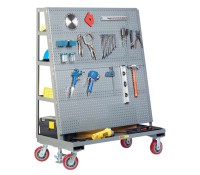 Little Giant AFPBS-Series Pegboard Tool Cart with Back Shelf Storage