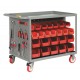 Little Giant Bin Cart with Pegboard Tool Storage - BC-2436-TL-PB