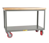 Little Giant Heavy Duty Butcher Block Top Mobile Table