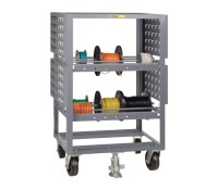 Little Giant Mobile Wire Reel Storage Rack with Bin Storage