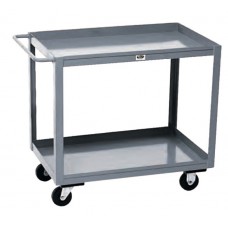 MECO SPT7R Steel Service Cart | Heavy-Duty 2-Shelf Industrial Utility Cart MECO SPT7R Steel Service Cart | Heavy-Duty 2-Shelf Industrial Utility Cart