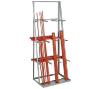 MECO Vertical Bar Storage Rack – On-End Storage for Bar Stock, Pipe & Tubing (21"–12' Lengths)