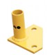 MECO End Base Module – Model GREB, Heavy-Duty Steel Guardrail Support, Safety Yellow Finish