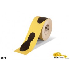Mighty Line 2RFT Footprint Safety Floor Tape | 2-inch Floor Marking for Walk Paths