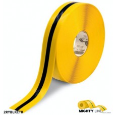 Mighty Line 2RYBLKCTR Yellow Floor Tape with Black Center Line