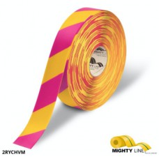 Mighty Line 2RYCHVM Safety Diagonal Floor Tape - Yellow with Magenta Chevrons Mighty Line 2RYCHVM Safety Diagonal Floor Tape - Yellow with Magenta Chevrons