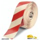 Mighty Line 4RWCHVRED Diagonal Floor Tape | 4-inch Red/White Hazard Marking