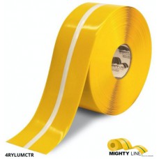 Mighty Line 4RYLUMCTR Glow-in-the-Dark Floor Tape | 4-inch Yellow/Glow Safety Marking