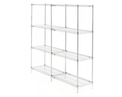 Metro 4-Shelf Chrome Industrial Stock Room Wire Shelving - AN466C