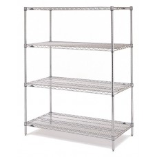 Metro 4-Shelf Stainless Steel Wire Shelving Unit- 182463NS4 Metro 4-Shelf Stainless Steel Wire Shelving Unit- 182463NS4