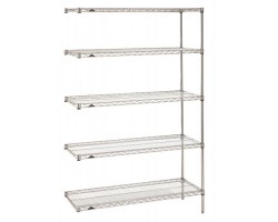 Metro 5-Shelf Chrome Industrial Stockroom Wire Shelving - 5AN317C