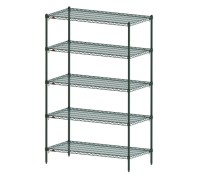 Metroseal Super Adjustable Corrosion Resistant 5-Shelf Wire Shelving 