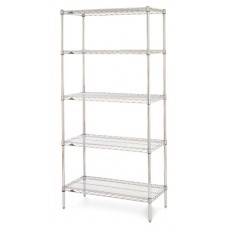 Metro 5-Shelf Chrome Industrial Stockroom Wire Shelving - 5N317C Metro 5-Shelf Chrome Industrial Stockroom Wire Shelving - 5N317C