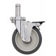 Metro Stainless Polyurethane Swivel Brake Caster - 5MPBXGSA