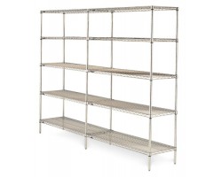 Metro 5-Shelf Chrome Industrial Stockroom Wire Shelving - 5AN317C
