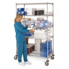 Metro Super Adjustable Stainless Wire Shelf Cart - A182463NS-5PC Metro Super Adjustable Stainless Wire Shelf Cart - A182463NS-5PC