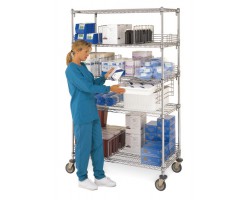 Metro Super Adjustable Stainless Wire Shelf Cart - A182463NS-5PC