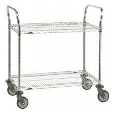Metro 2-Shelf Stainless Steel Wire Lab Utility Cart - 2SPN33PS Metro 2-Shelf Stainless Steel Wire Lab Utility Cart - 2SPN33PS