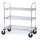 Metro 3-Shelf Brite Finish Wire Utility Cart - 3SPN33ABR