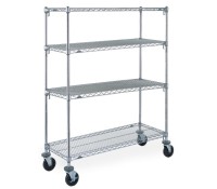Metro 4-Shelf Super Adjustable Chrome Wire Shelf Stock Cart