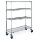 Metro 4-Shelf Super Adjustable Chrome Wire Shelf Cart - A336BC