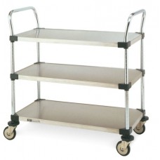 Metro 3-Shelf Stainless Steel Solid Shelf Utility Cart - MW203 Metro 3-Shelf Stainless Steel Solid Shelf Utility Cart - MW203