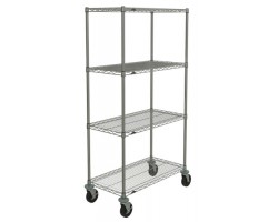 Metro 4-Shelf Chrome Plated Wire Shelf Stock Cart - N336BC