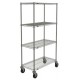 Metro 4-Shelf Chrome Plated Wire Shelf Stock Room Cart - N336EC