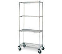 Metro 4-Shelf Brite Finish Wire Shelf Stock Cart