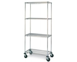 Metro 4-Shelf Chrome Plated Wire Shelf Stock Cart - N336BC