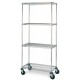 Metro 4-Shelf Brite Finish Wire Shelf Stock Room Cart - N336EBR