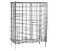 Metro Stationary Chrome Wire Shelving Security Cage 