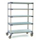 MetroMax 4 Open Grid Industrial Plastic 5-Shelf Cart - 5X337PG4