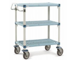 MetroMax - 3-Shelf Plastic Mobile Lab Utility Cart - MQUC1830G-35