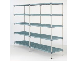 MetroMax-Q 5-Shelf Open Grid Plastic Shelving Unit - 5Q317G3