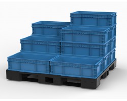 Monoflo NSO2422-11 Straight Wall Plastic Container | 24x22x11 Durable Stackable Tote
