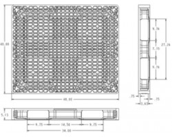 Orbis Stackable 40 x 48 HDSC Plastic Pallet