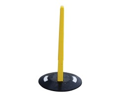 Vestil PBOL-24 Lightweight Portable Plastic Bollard with Weighted Rubber Base and Reflectors | 23 Inch High