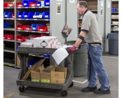 Akro-Mils 30930 ProCart Plastic Service Cart | Dual-Shelf Utility Cart with Storage