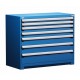 Rousseau R5AHE-3801 7-Drawer Heavy-Duty Stationary Modular Storage Cabinet – Industrial Tool & Parts Organizer