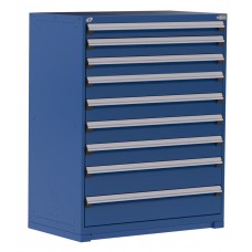 Rousseau R5AHG-5853 10-Drawer Stationary Modular Storage Cabinet – Heavy-Duty Industrial Steel Drawer System for Tools, Parts & MRO Storage