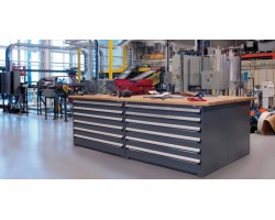 Rousseau R5ACD-3002 Stationary Modular Storage Cabinet – Heavy-Duty 6-Drawer Industrial Storage Cabinet