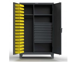 Strong Hold Part Bins Wardrobe Cabinet - 46-WBD-243-7DBLD