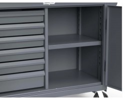 Strong Hold 4-TC-241-65/DB Tool Cart | 6 Modular Drawers | Heavy-Duty Mobile Storage