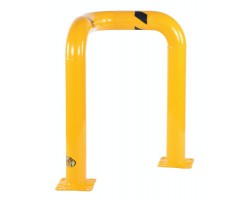 Vestil TEG-24-36-4 Triple Elbow Machine Guard, 36 Inch High, 4.5 Inch Steel Pipe, Safety Yellow
